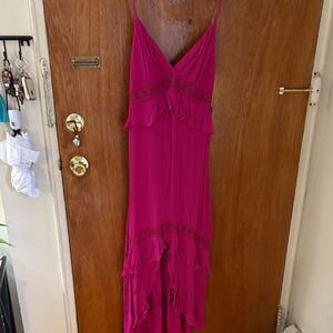 Express Fuchsia High Low Dress
